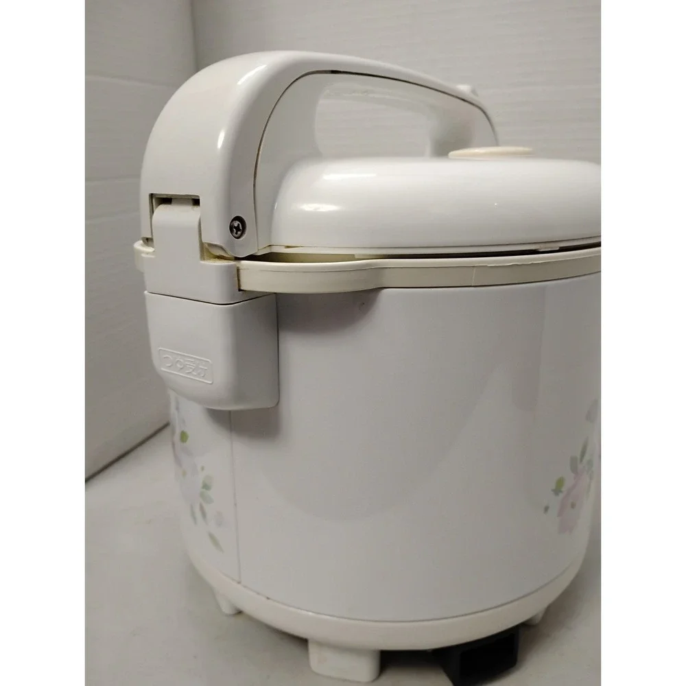 Vintage Zojirushi Rice Cooker 5 Cup NFR-1003 White Floral Spoon Holder Test Work